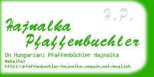 hajnalka pfaffenbuchler business card