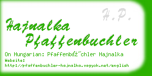 hajnalka pfaffenbuchler business card